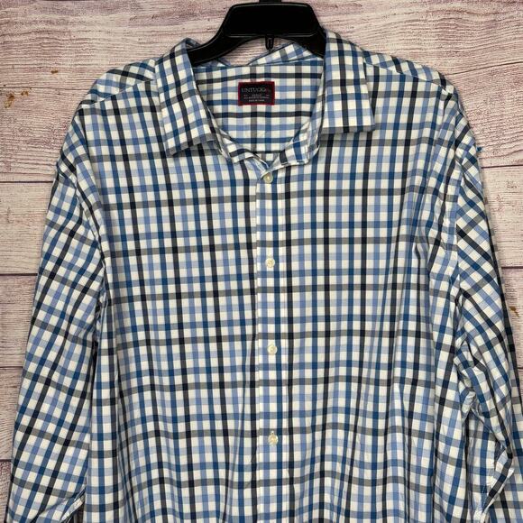 UNTUCKit Men's Blue Gingham Check Easter Springtime Button Down Size XXXL - Picture 7 of 10